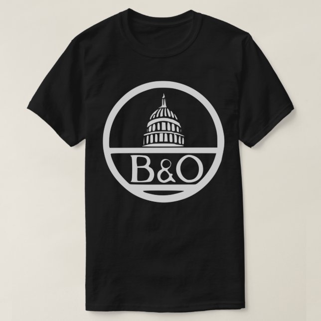 Vintage BampO Järnvägs Logotyp T Shirt (Design framsida)