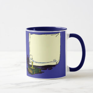 Vintage-banderoll och Bok med ljus-mall Mugg