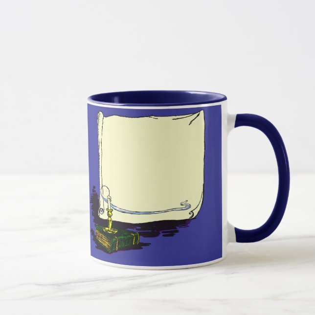 Vintage-banderoll och Bok med ljus-mall Mugg (Höger)
