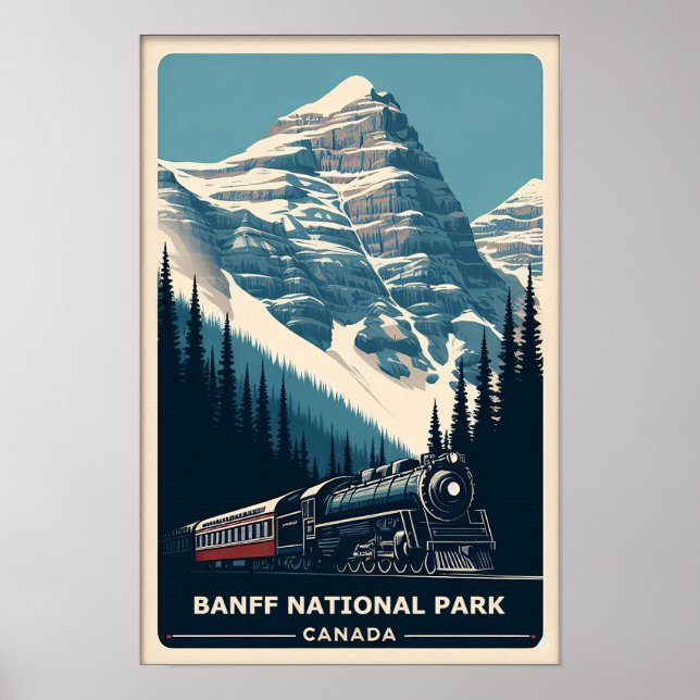 Vintage Banff National Park Canada Travel Poster (Framsidan)
