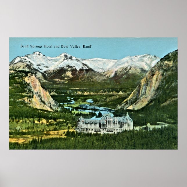 Vintage Banff Vår Hotel och Bow Valley Poster (Framsidan)