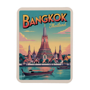 vintage Bangkok stad Wat Aru Thailand presentresor Magnet