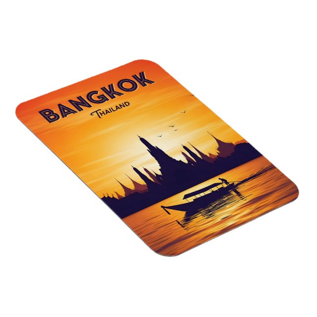 Vintage Bangkok Thailand resa Magnet (Högersidan)