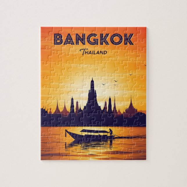 Vintage Bangkok Thailand resa Pussel (Vertikal)
