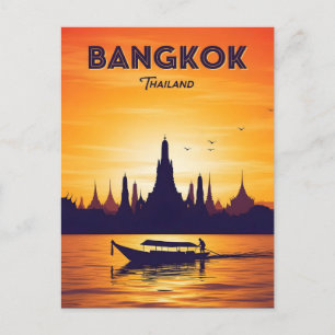 Vintage Bangkok Thailand resa Vykort