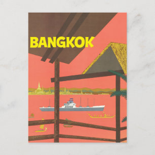 Vintage Bangkok Thailand Travel Vykort