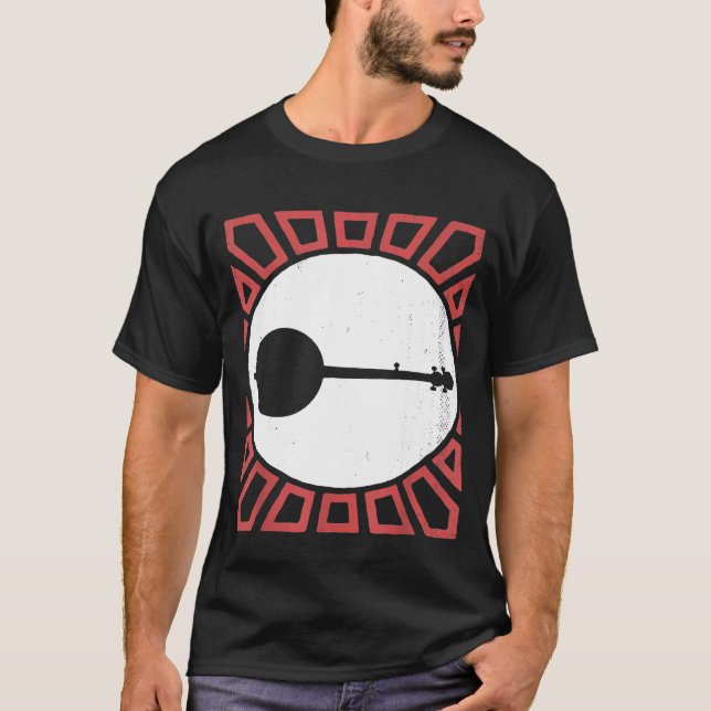 Vintage Banjo Player Music Retro 4 T Shirt (Framsida)