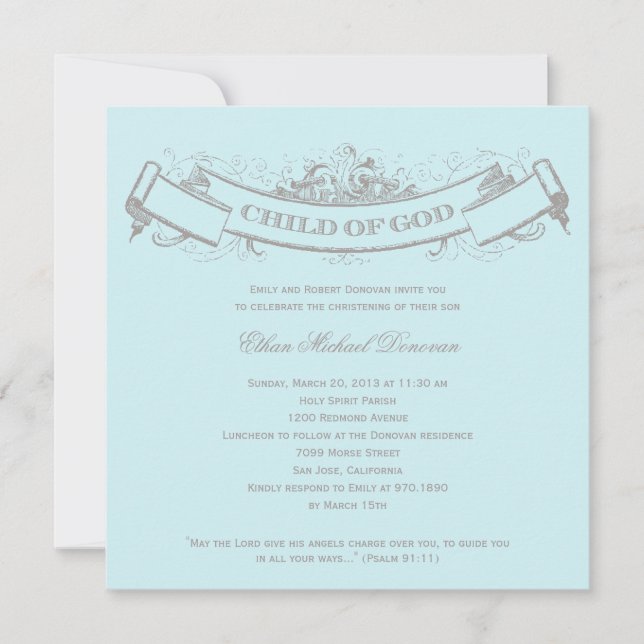 Vintage Banner Baptism/julinbjudning Inbjudningar (Framsida)
