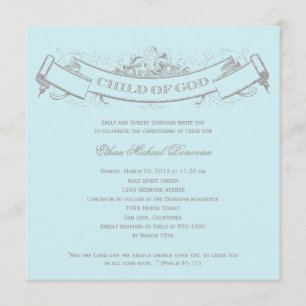 Vintage Banner Baptism/julinbjudning Inbjudningar