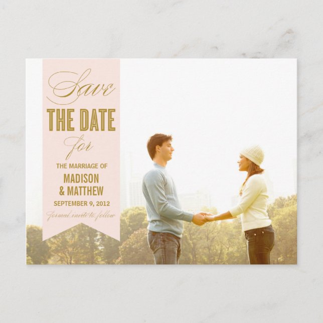 VINTAGE BANNER | SPARA DATUM MEDDELANDE VYKORT (Framsida)