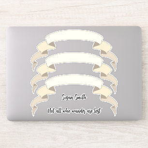 Vintage Banners Namn eller Message for Scrapbookin Klistermärken