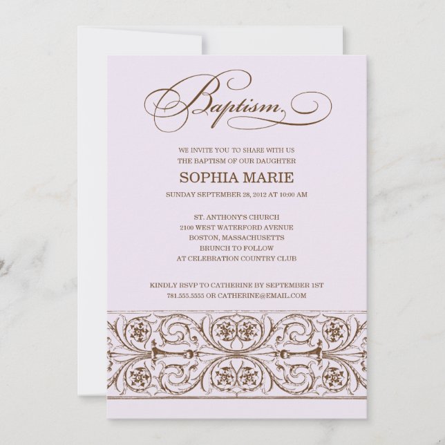 VINTAGE| BAPTISM-INBLANDNING INBJUDNINGAR (Framsida)