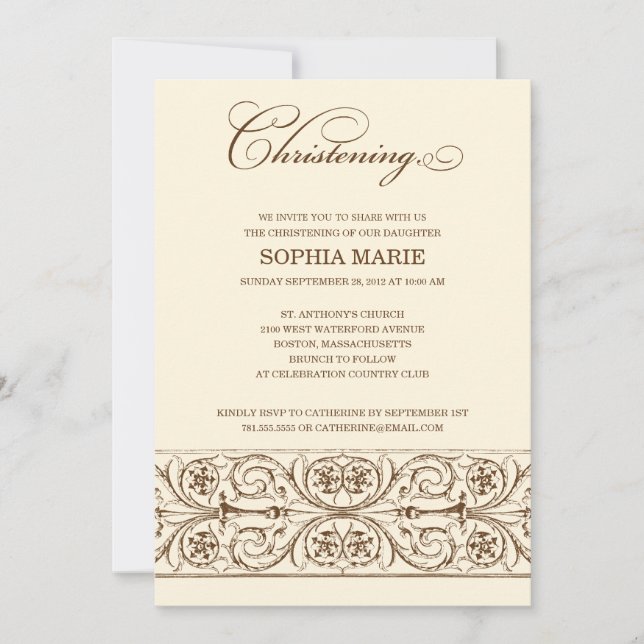VINTAGE| BAPTISM-INBLANDNING INBJUDNINGAR (Framsida)