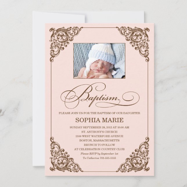 VINTAGE| BAPTISM-INBLANDNING INBJUDNINGAR (Framsida)