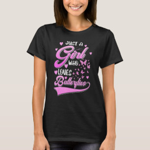 Vintage bara en flicka som Kärlek Butterflies Butt T Shirt