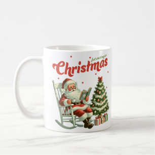 Vintage bara i väntan på jul Jultomten Kaffemugg