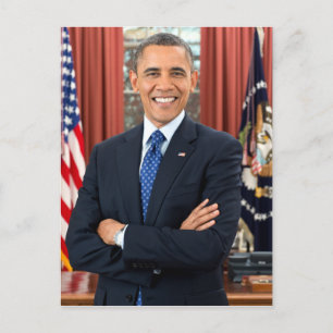 Vintage Barack Obama Porträtt Vykort