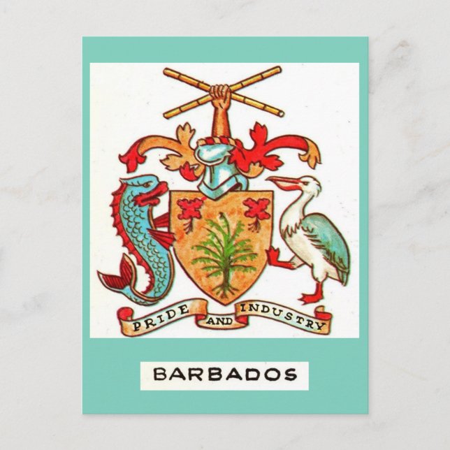 Vintage Barbados vykort (Framsida)