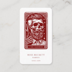 Vintage Barber Antik Tarot Terrakotta Visitkort