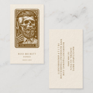 Vintage Barber Antique Tarot Visitkort