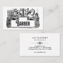Vintage Barber / Frisör Affärskort