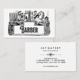 Vintage Barber / Frisör Affärskort Visitkort