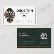 Vintage Barber | Personlig QR-kod för herrfrisör