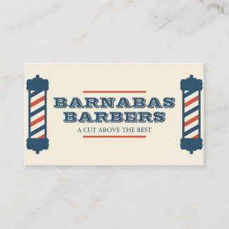 Vintage Barber Pole Barber Shop Affärsbricka Visitkort