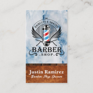 Vintage Barber Pole Hårklipps- och serverfunktio Visitkort