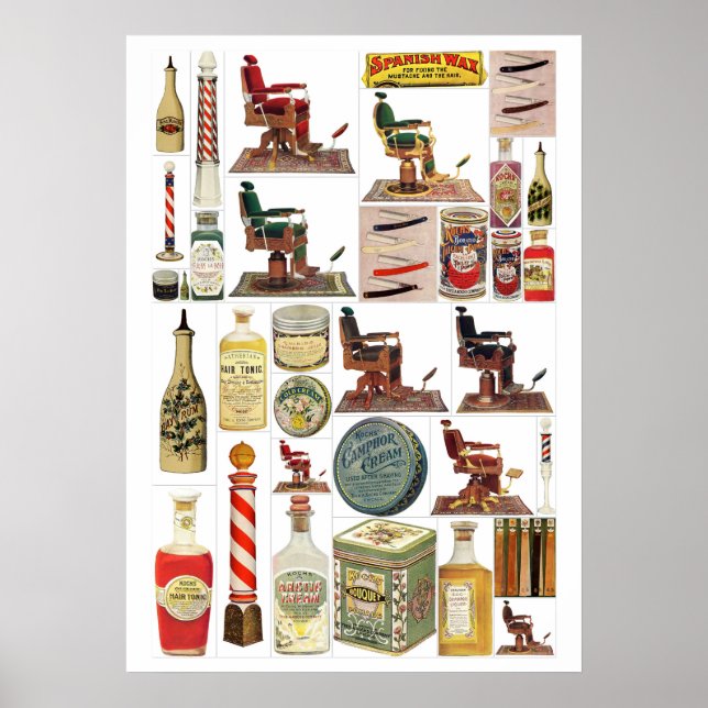 Vintage Barber Products Poster (Framsidan)