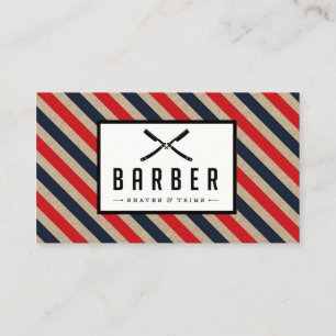 Vintage Barber Rand Affärskort Visitkort