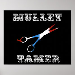 vintage-barber, rolig mullettamare poster