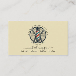 Vintage Barber Shop Hair Stylist Barber Visitkort