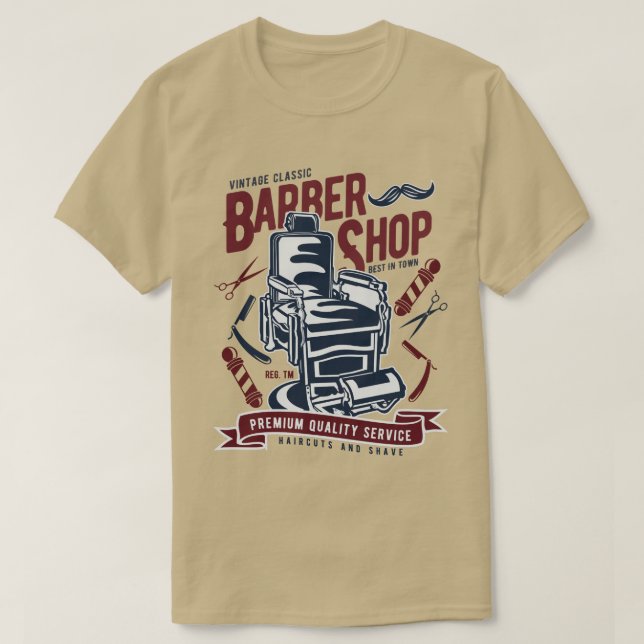 Vintage Barber Shop Manar-Shirt Tee (Design framsida)