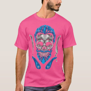 Vintage Barber Skull Hairdresser T Shirt