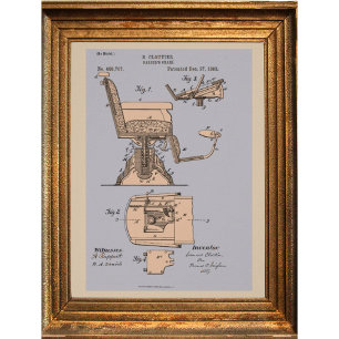 Vintage Barber-stolens illustration Poster