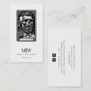 Vintage Barber Tarot Logotyp Monogram Visitkort