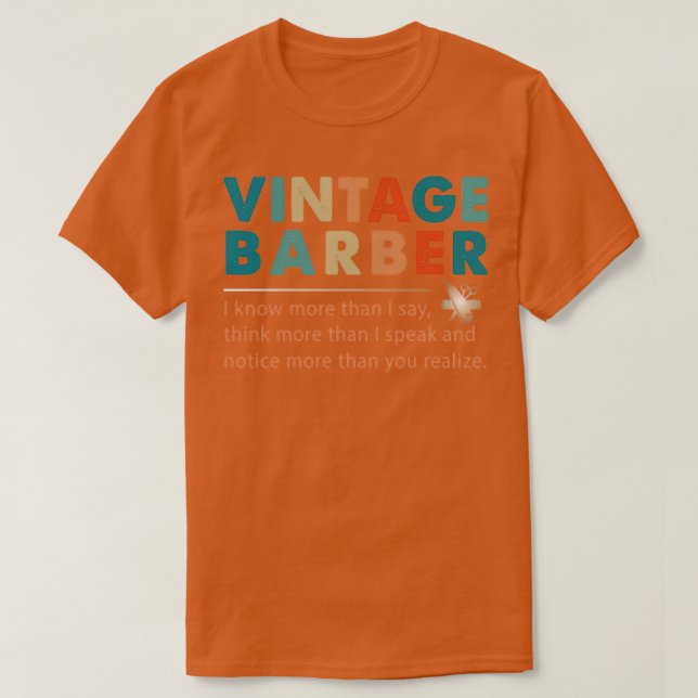 Vintage Barber vet mer T Shirt (Design framsida)