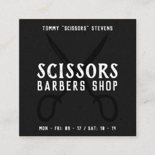 Vintage barberaffär svartvit reflexanordning logot fyrkantigt visitkort
