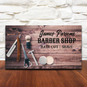 Vintage Barbershop Hair Stylist Barber Shop Visitkort
