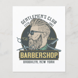 Vintage Barbershop Herr Grooming Flygblad