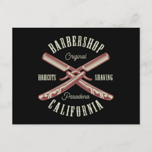 Vintage Barbershop logotyp Vykort