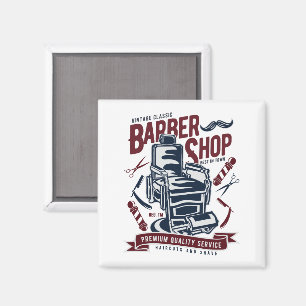 Vintage Barbershop Ordförande Logotyp Magnet