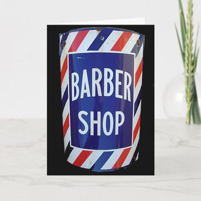Vintage barbershop-skylt kort (Framsida)