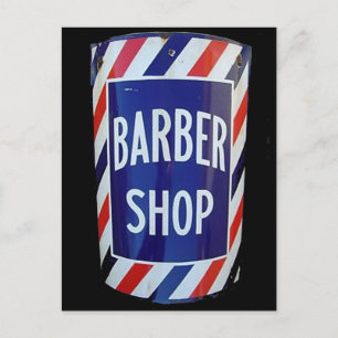 Vintage barbershop-skylt vykort