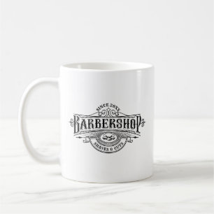 Vintage Barbershop Typography & Ram Anpassningsbar Kaffemugg