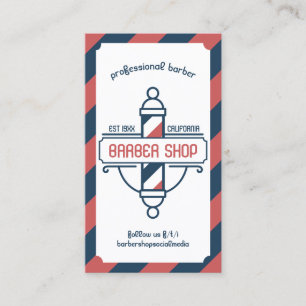 Vintage Barberstång Bokning Visitkort
