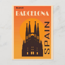 Vintage Barcelona Spain La Sagrada Familia Travel Vykort