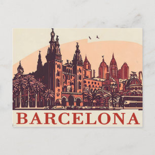 Vintage Barcelona Spanien Vykort