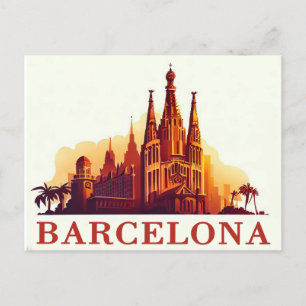 Vintage Barcelona Spanien Vykort